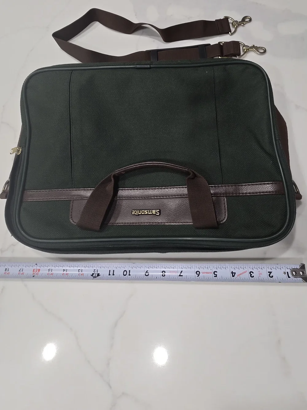 Vintage 1995 Samsonite St. Croix Briefcase Messenger Bag - Forest Green Canvas
